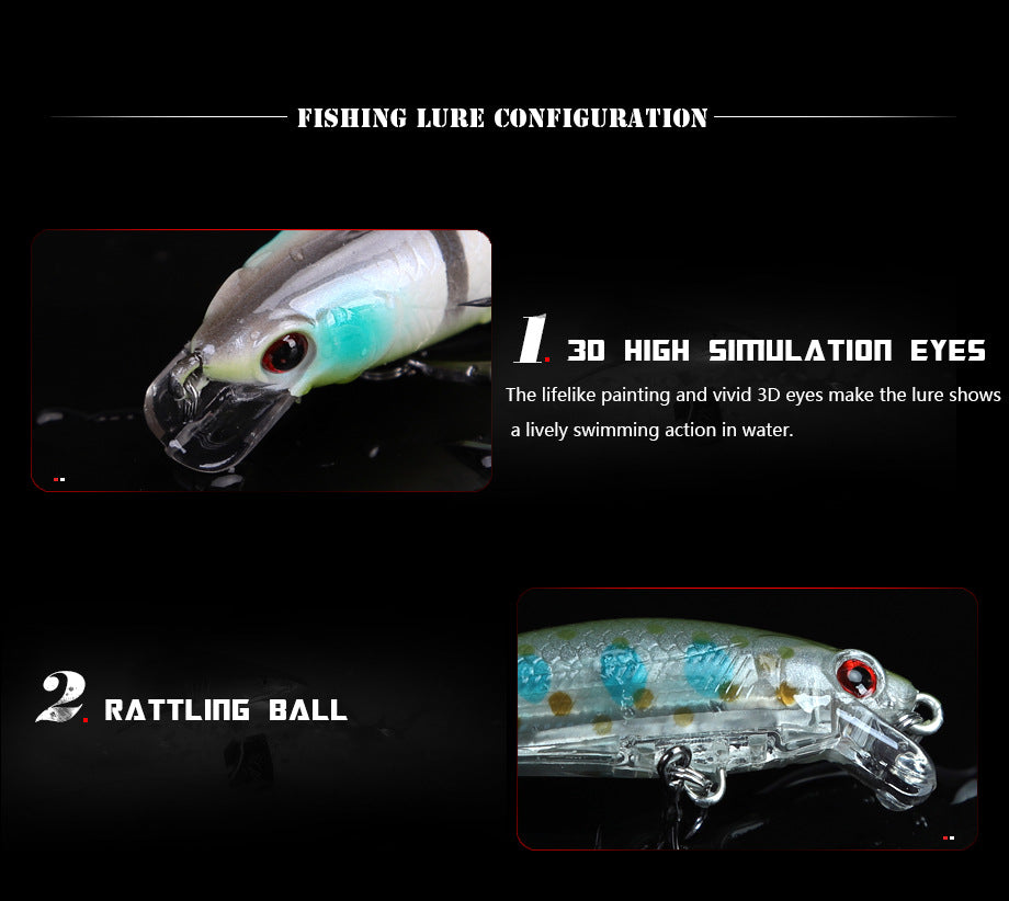 6cm57g Floating Minnow Lure Freshwater Topmouth Culter Weever Mandarin Fish Lure Simulation