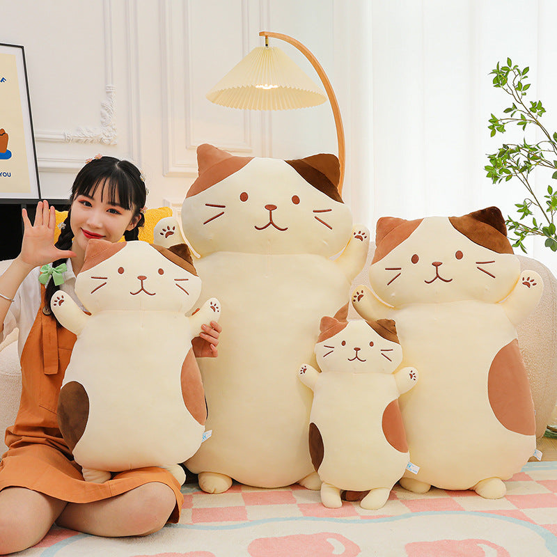 Cheese Cat peluche jouet animaux cadeaux pour les enfants et les filles mignon dormant oreiller poupée grand V