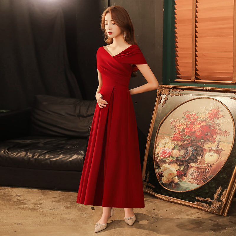 Robe de fiançailles rouge de mariage d'été