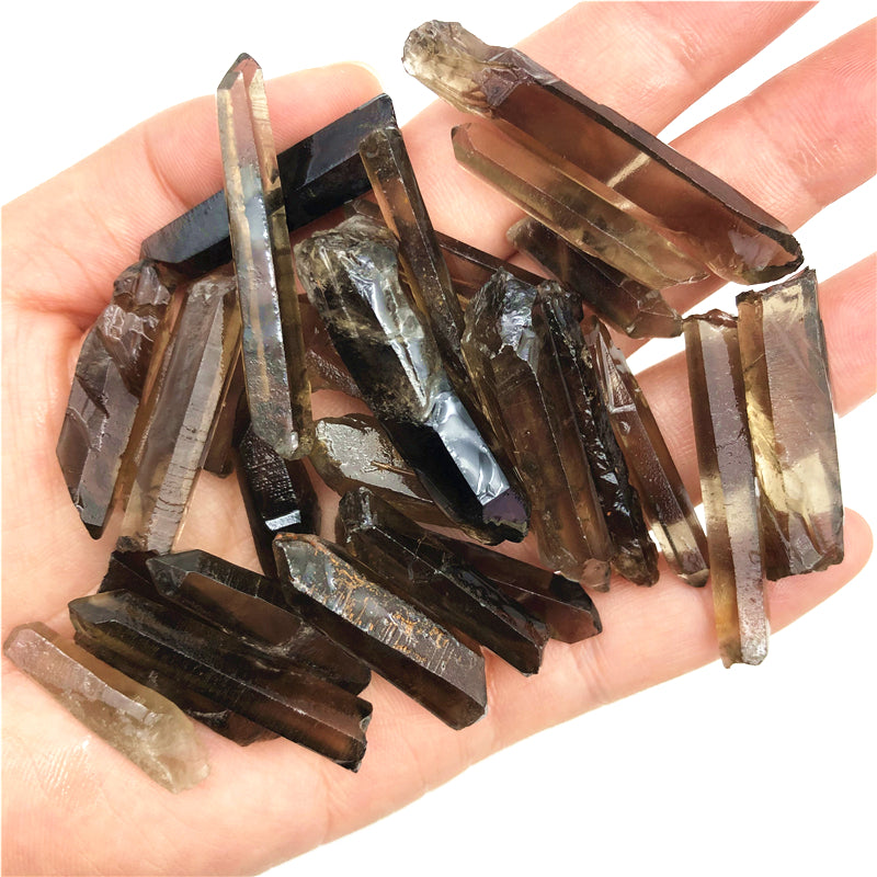 Ornements hexagonaux en cristal monopoint de citrine