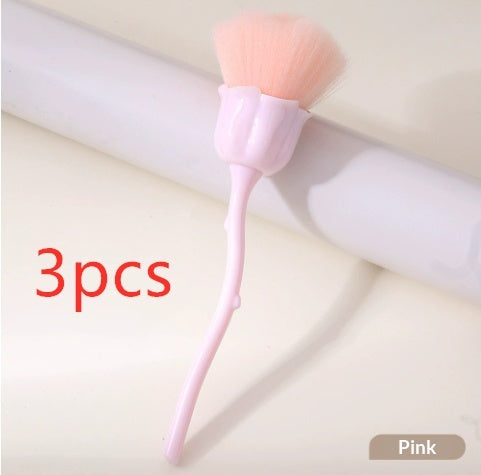 Pinceau de maquillage en poudre de rose