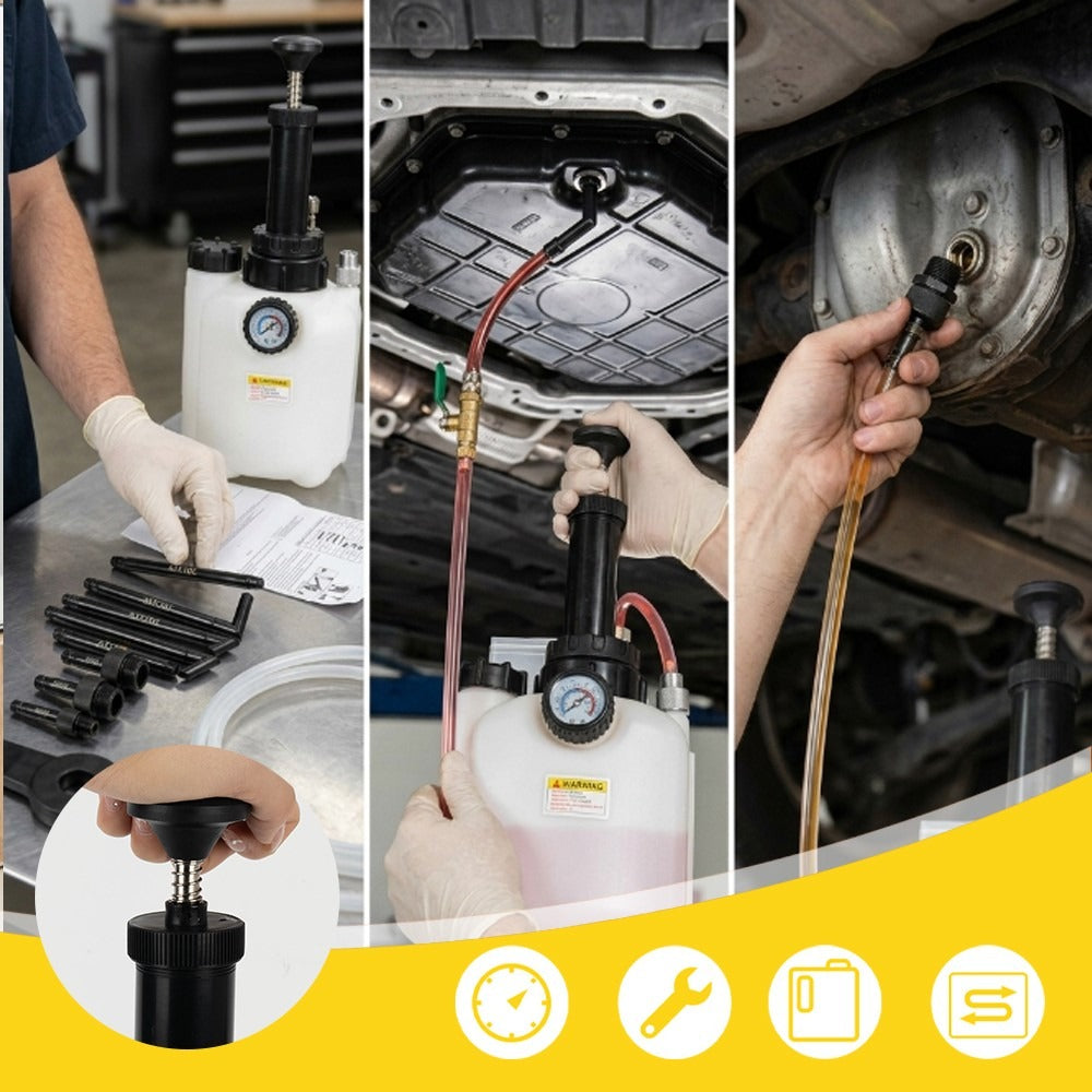 Pompe à fluide de transmission manuelle 3L ATF Système de transfert de remplissage d'huile avec 8 adaptateurs en aluminium