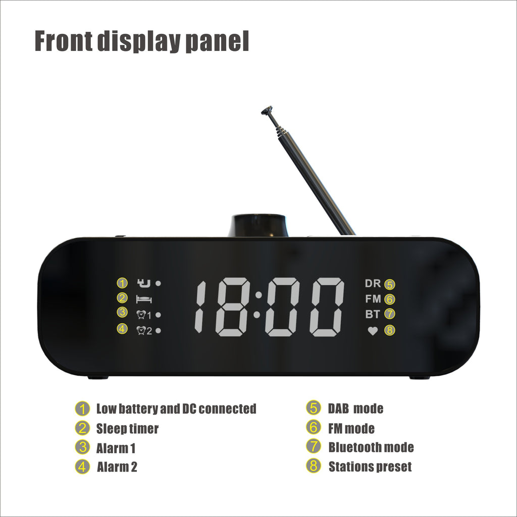 Contrôle européen de l'horloge DABFM Radio Support Bluetooth avec Diaphragme Basse