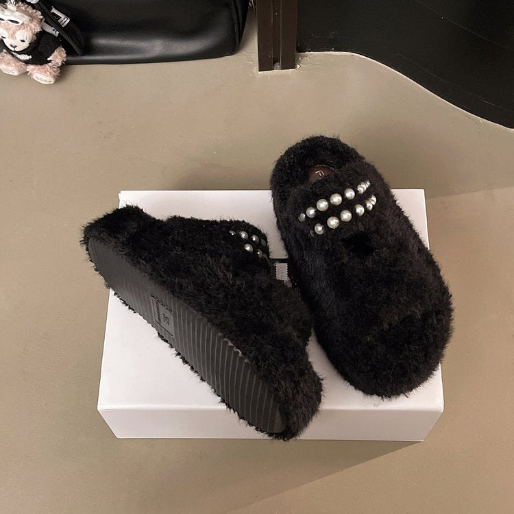 Pantoufles à chaussons à pli unique pour femmes