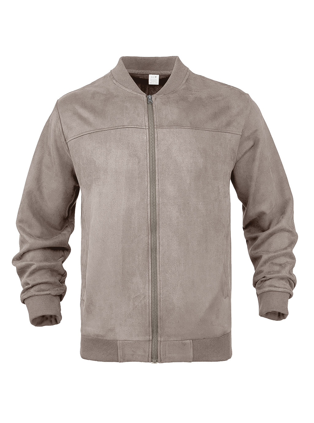 European And American Men's Suede Solid Color Casual Sports Stand Collar Zipper Jacket Plu