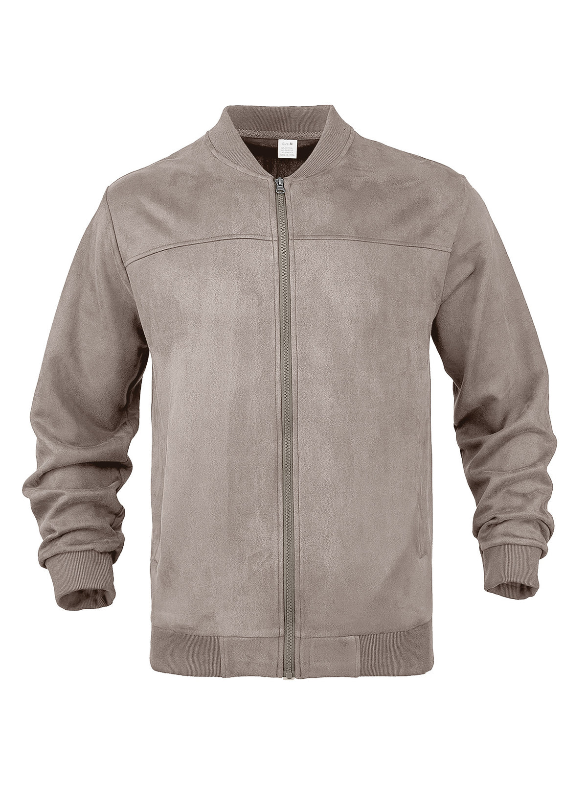 European And American Men's Suede Solid Color Casual Sports Stand Collar Zipper Jacket Plu