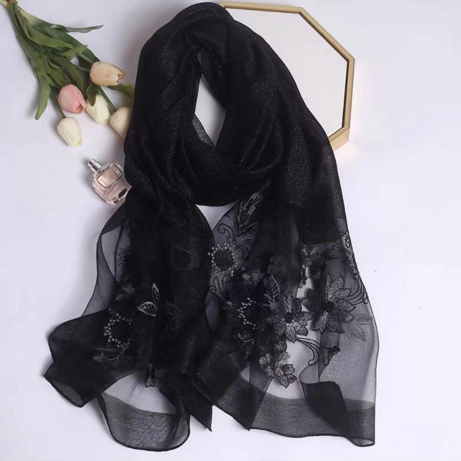 Soie et laine Cheongsam Châle longue écharpe