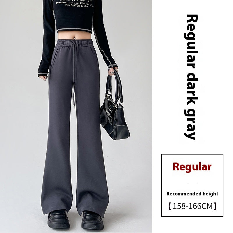 Pantalons de sport légèrement évasés doublés de polaires Pantalons de sport féminins de printemps et d'automne