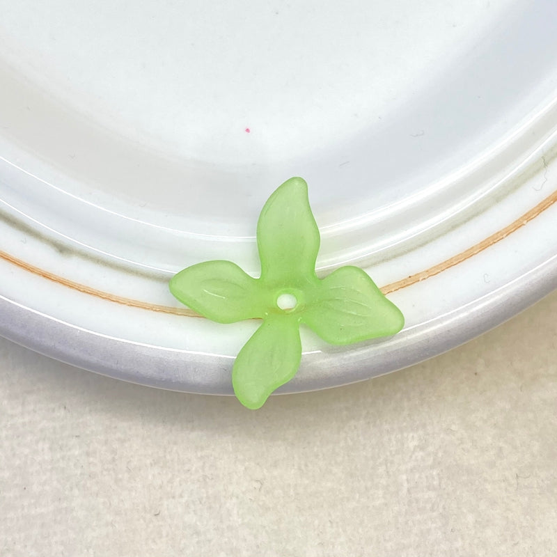 Perles de fleurs acryliques 4-Petal givrées