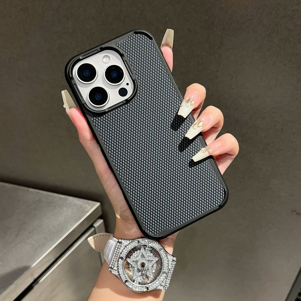 Coque d'aspiration magnétique en fibre de carbone avec une sensation Matte et Anti Drop