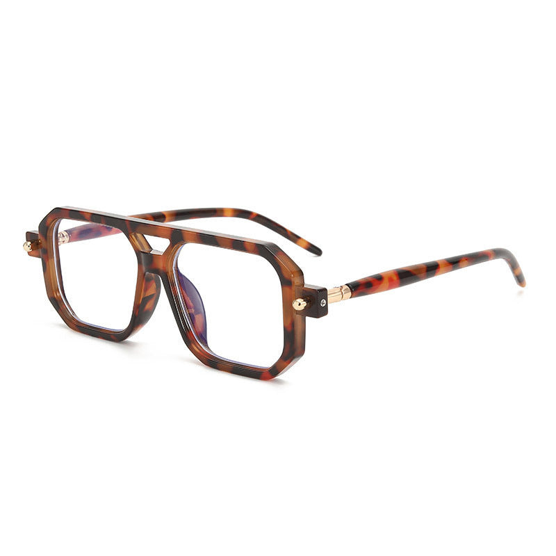 Lunettes de soleil à double pont Square-frame de style Street avec un Premium