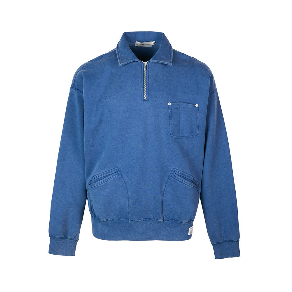 Veste à capuche en coton décontraction lavée rétro