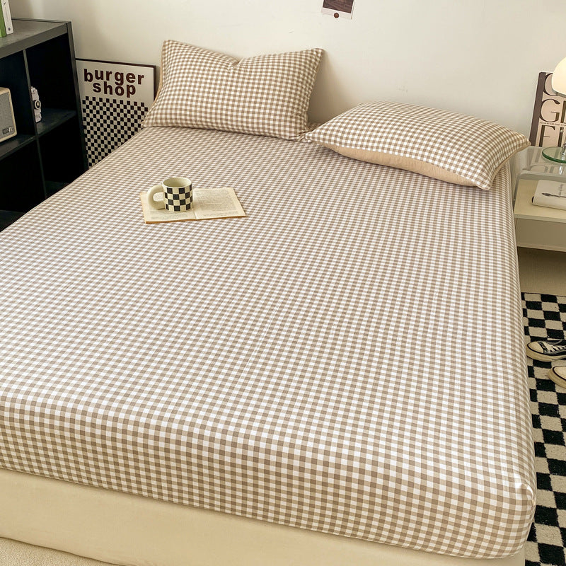 Minimalist Coton Lavé Couleur Solide Produit simple Fitted Sheet