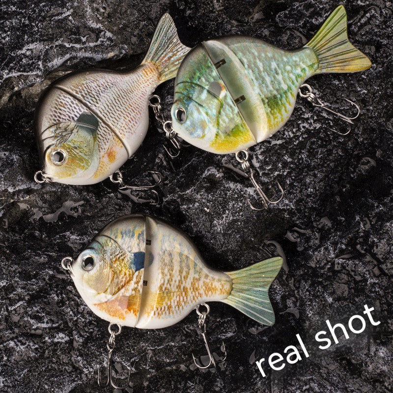 Deux sections avec des perles d'anneaux Lure Simulation Bait Lure Submergé Bait Multi-section Lure