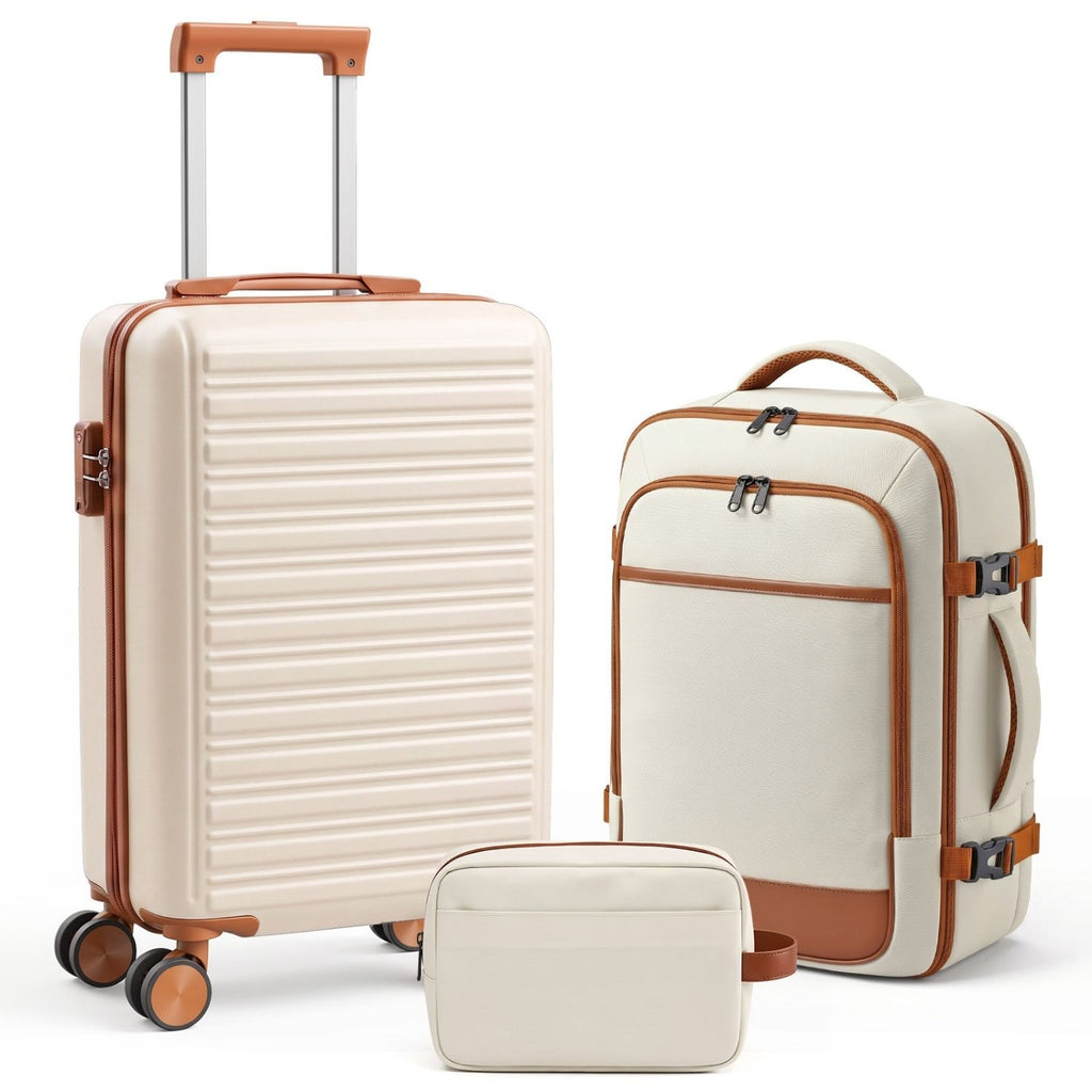 Set de bagages de voyage 3 pièces avec sac à dos