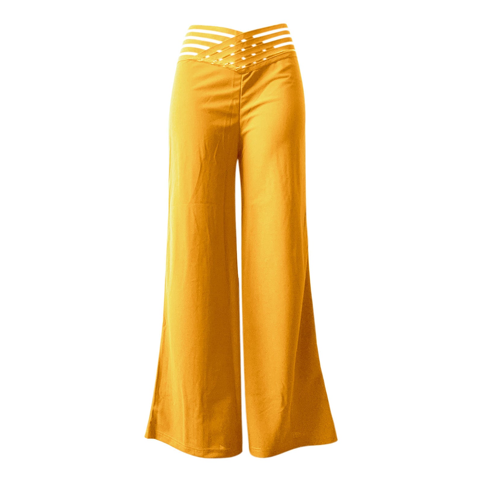 Pantalon de longue taille pour femmes Hollow Out Cross Pantalon Élégant Pantalon d'élégant feu de route Pantalon haute taille Ca