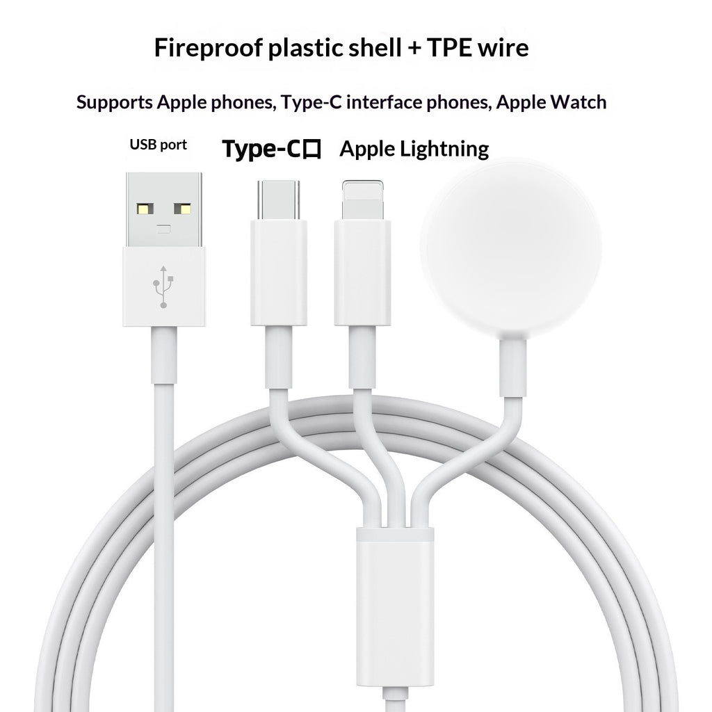Station de recharge sans fil 3-en-1 - Stand de charge rapide Qi pour iPhone Samsung Galaxy Watch A