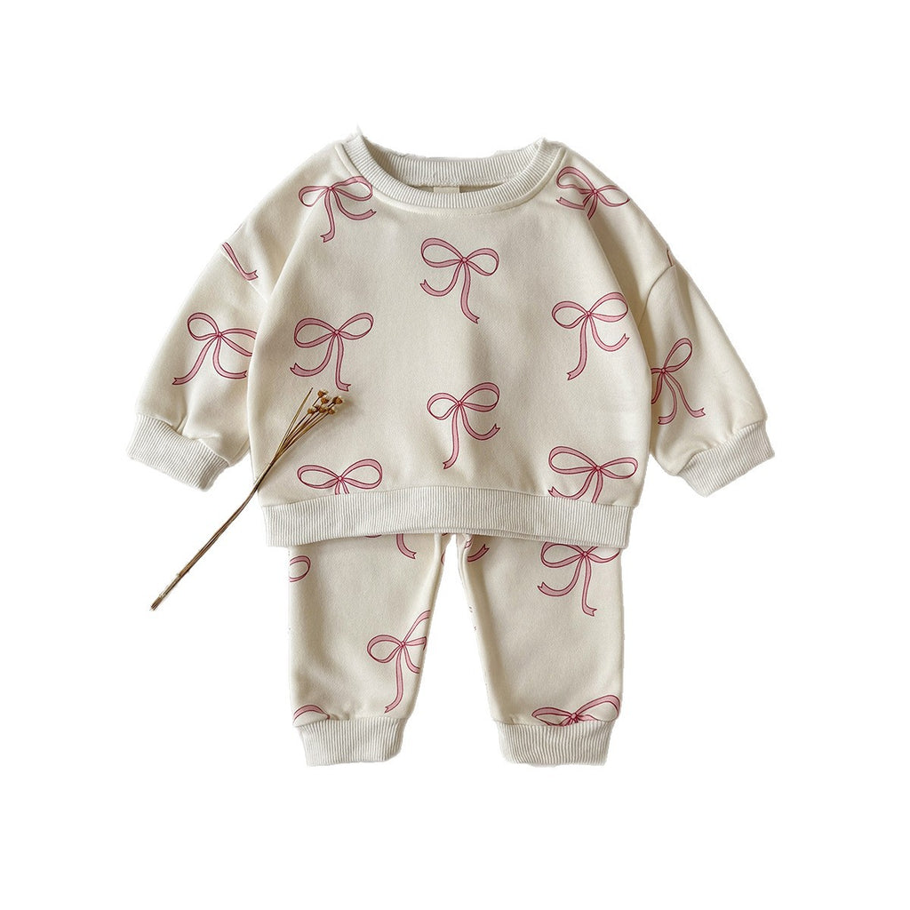 Ensemble de deux pièces imprimées pour bébé et tout-petit Bow-Knot