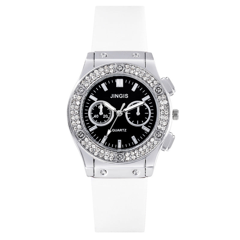 Montre bracelet en silicone Diamant d'affaires tout-match