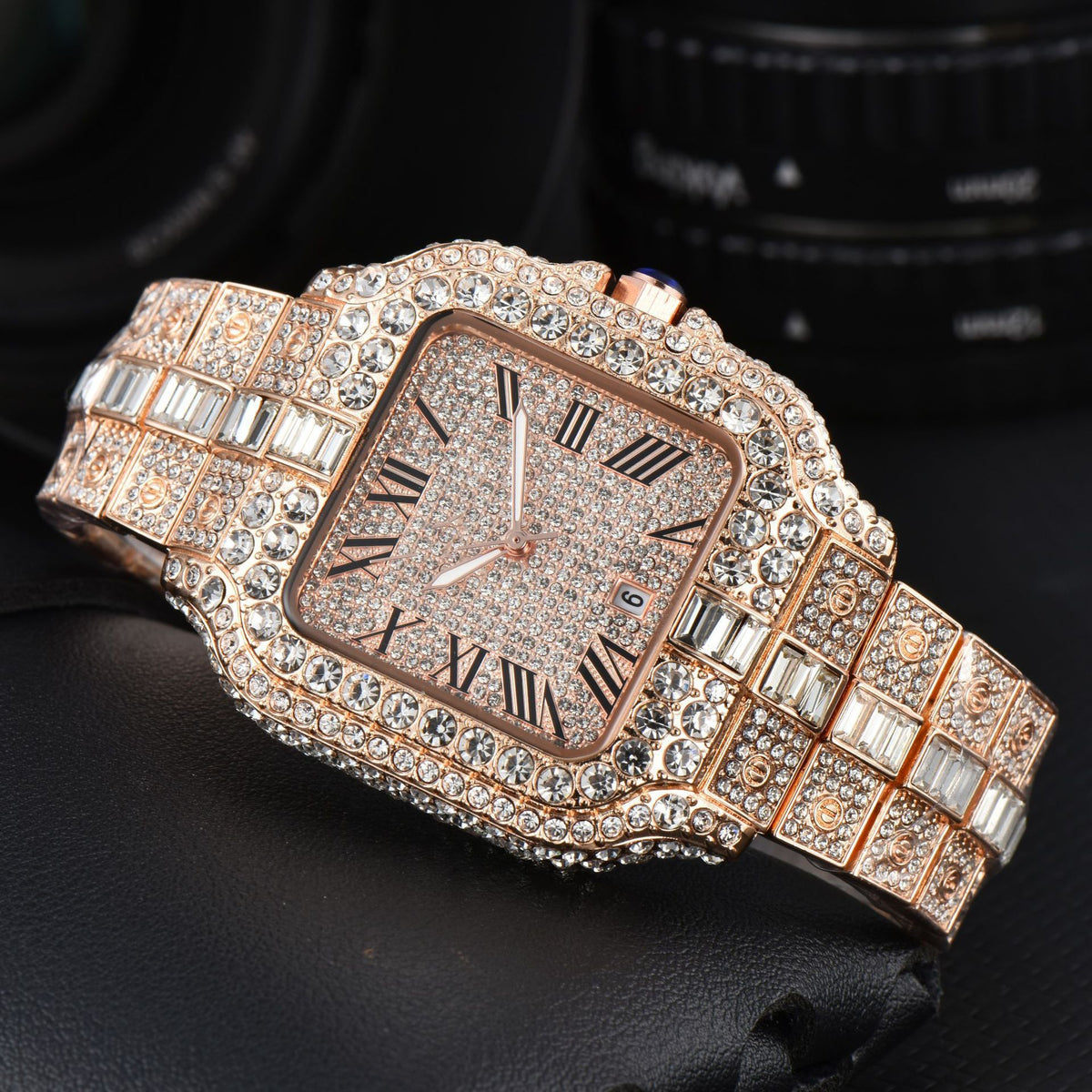 Men's Square Fashion Full Diamond Watch