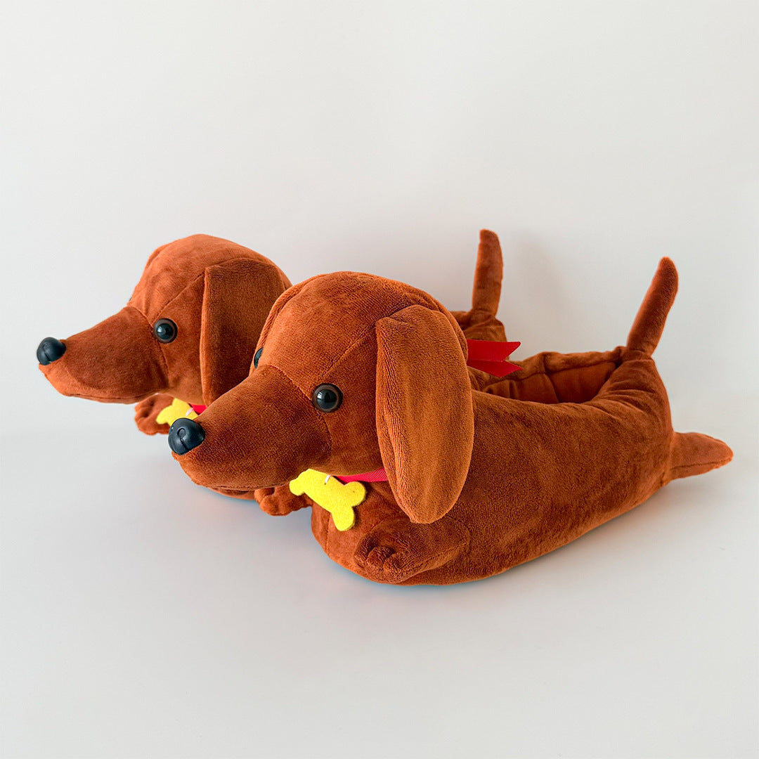 Dachshund Accueil Chambre à coucher Hiver en peluche Pantoufles