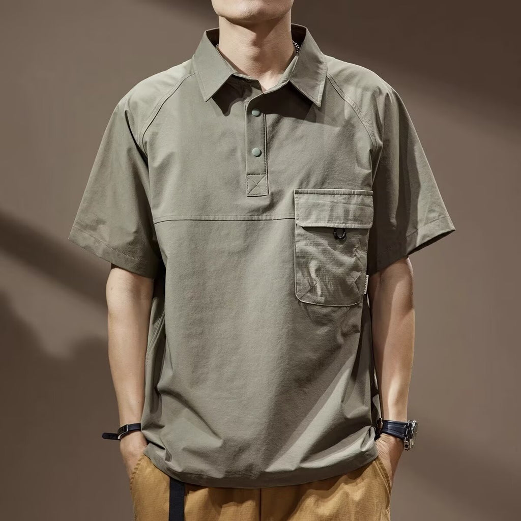 T-shirt tendance Lapel rétro homme