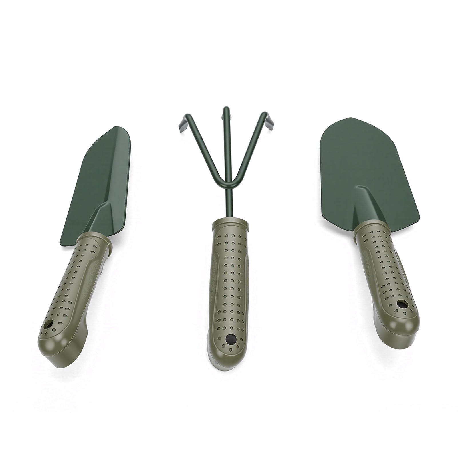 Ensemble d'outils de jardin poignée ergonomique large et étroit shovel 3 Râteau avec sac de rangement pour