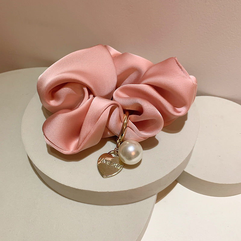 Simple Solid Color High Quality Texture Elegant Low Bun Hairstyle Flower Hair Ring
