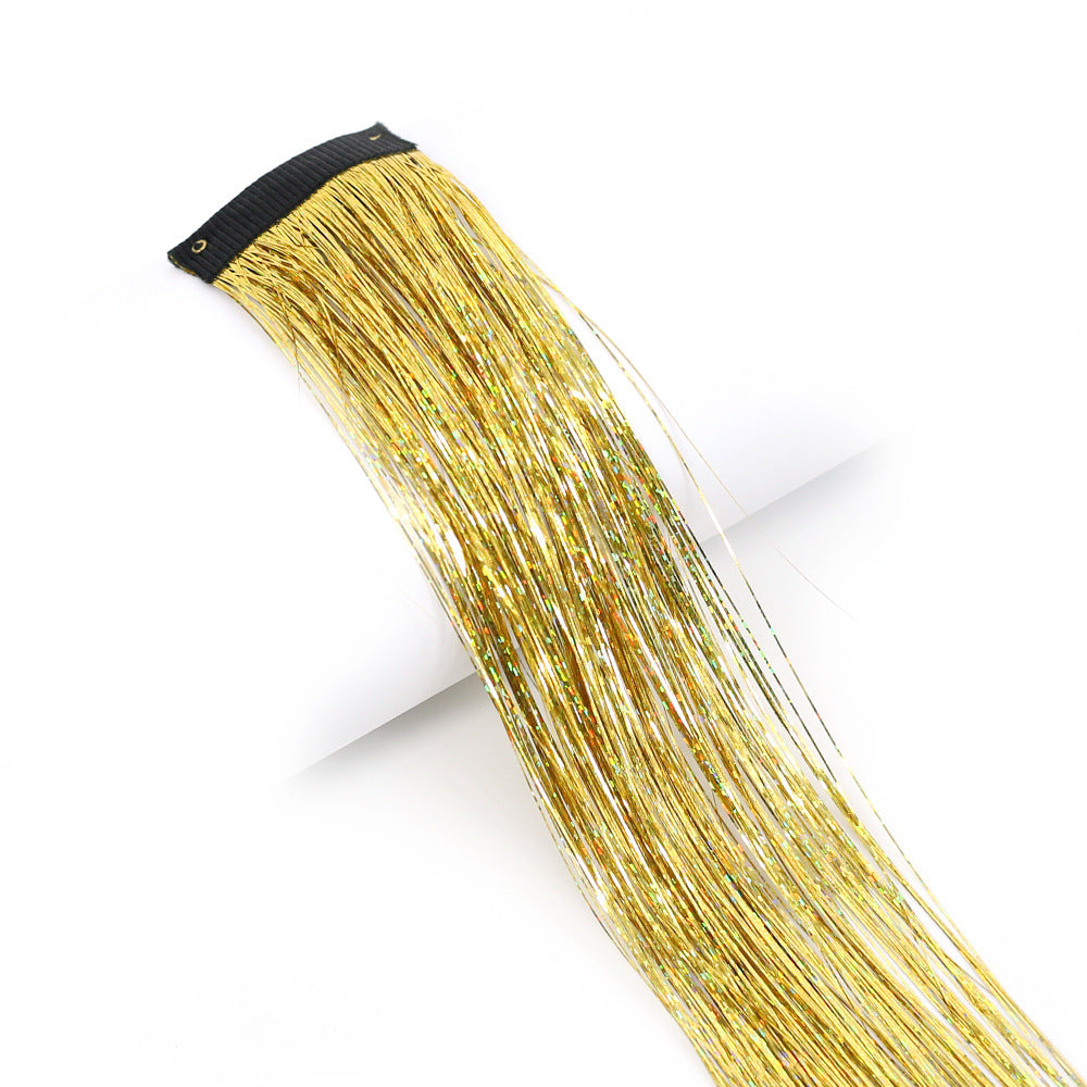 BB Clip-in Golden-Thread Perruque Shimmering Rainbow Extensions de cheveux