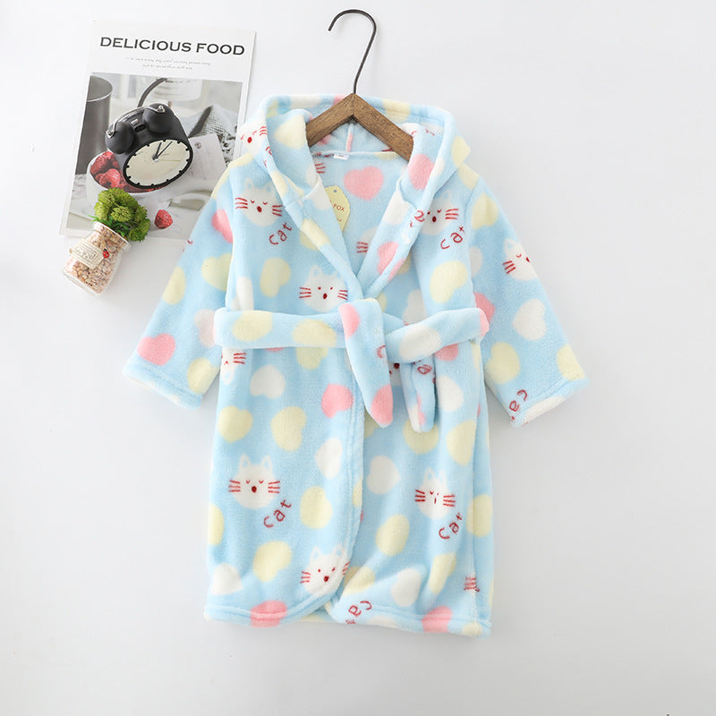 Enfants Vêtements Maison Vêtements Flannel Hommes Femmes Hoodie Coral Velvet Robe de nuit