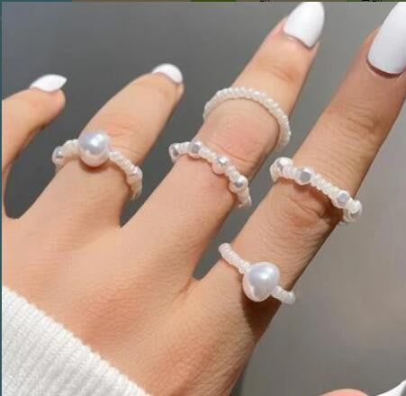 Bijoux pour femmes Bague en perles de riz