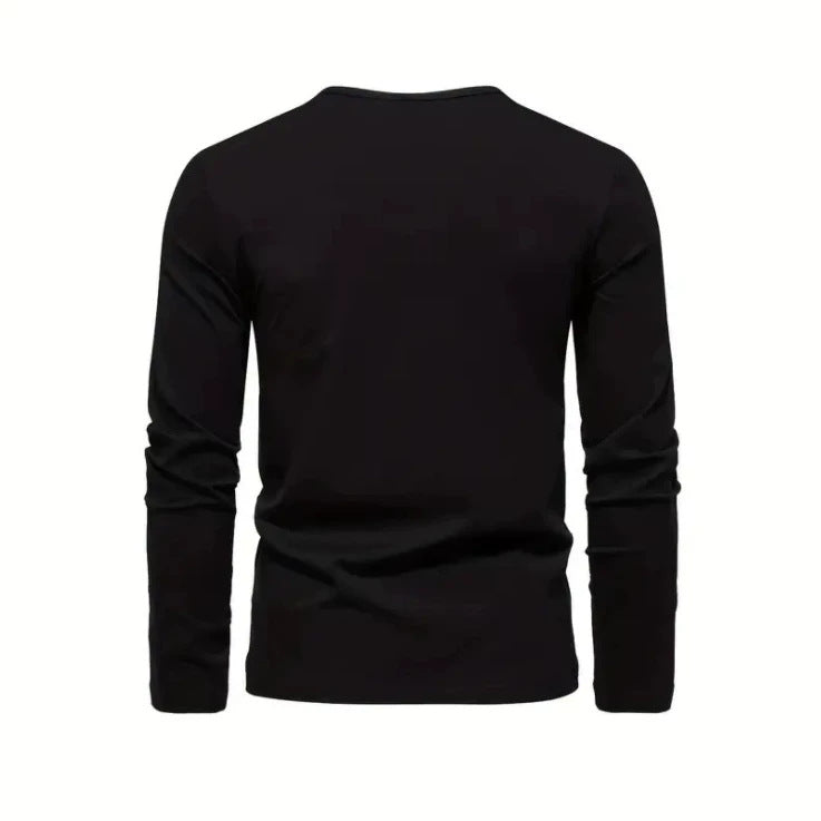 Ss-border Pure Cotton Col rond Manches longues T-shirt trois couleurs pour les hommes
