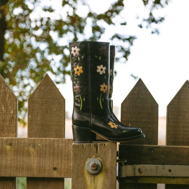 Bottes de denim élégantes à talons hauts