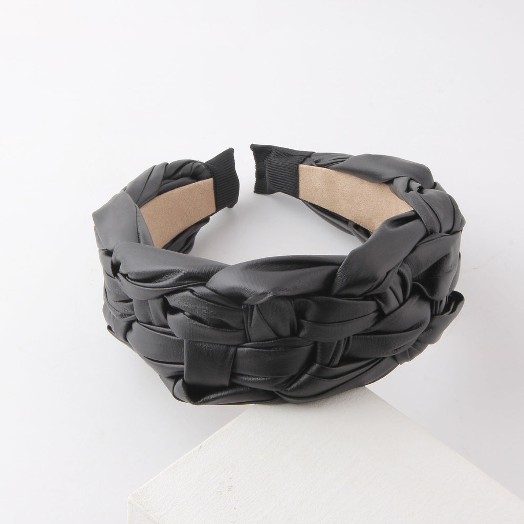 Large Side Simplicity Woven Leather Headband Women's Leisure Street S Headdress
