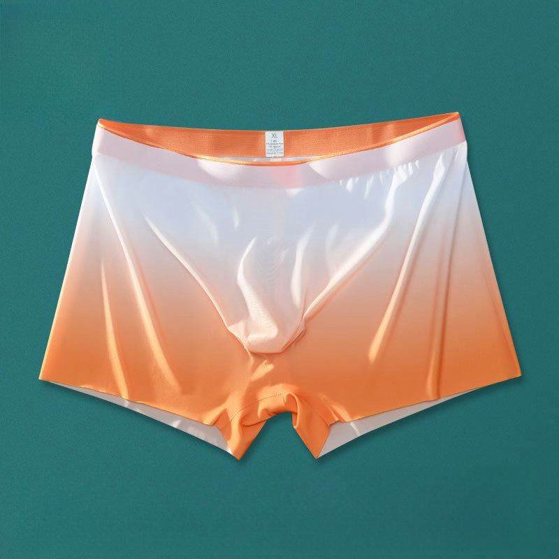 Spring and Summer Ice Silk Men's One-piece Full Seamless Boxers