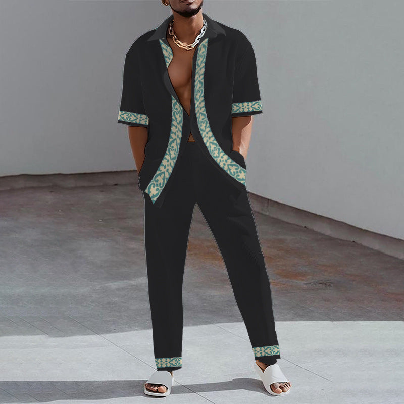 Costume casual multicolore tendance homme manches longues
