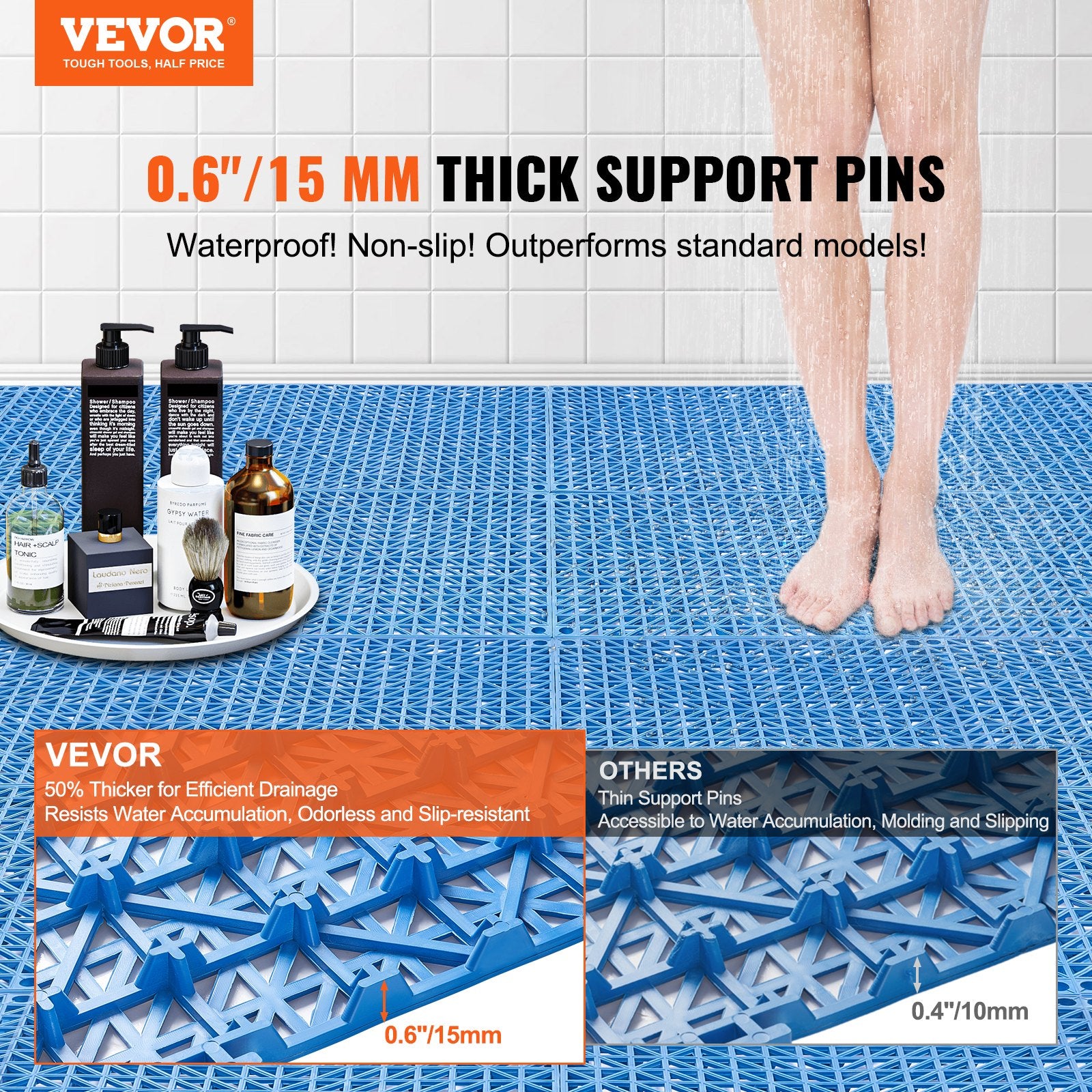 Tuile de verrouillage VEVOR 55PCS Bleu