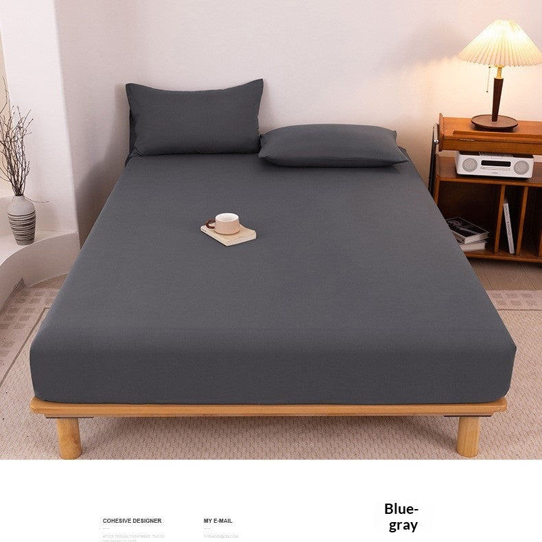 Lavé brossé de couleur solide feuille ajustée anti-dérapant couverture de lit tout-Inclusive Matelas Protecto