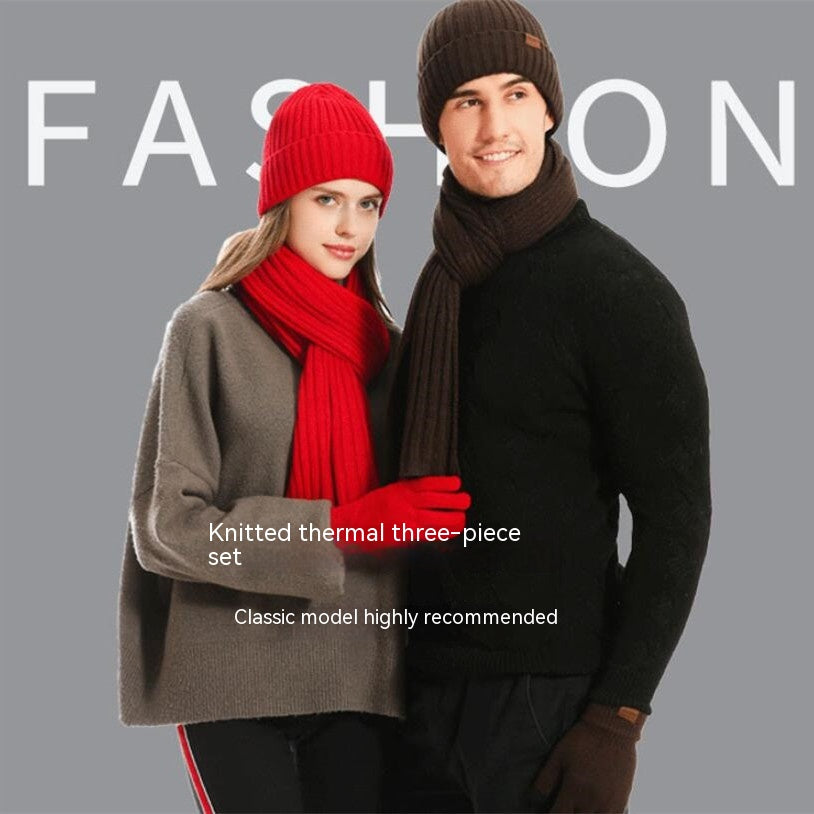 Gants de chapeau d'écharpe de couleur solide d'hiver en tricots
