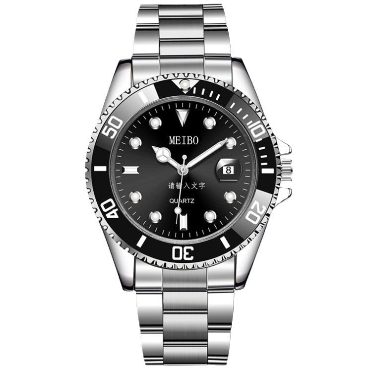 Magnification du calendrier de verre hommes montre avec une sangle en acier