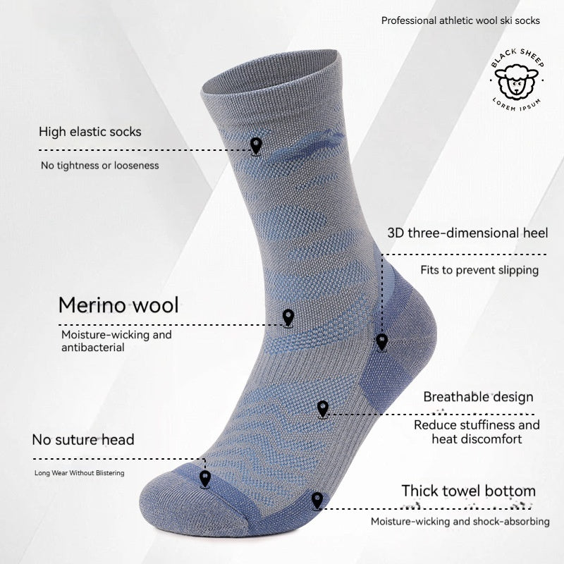 SpringSummer Chaussettes en laine mince pour hommes et femmes