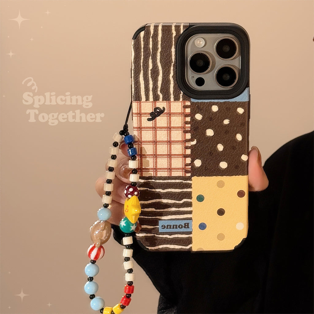 Retro Instagram-style Polka-dot Patchwork Phone Case