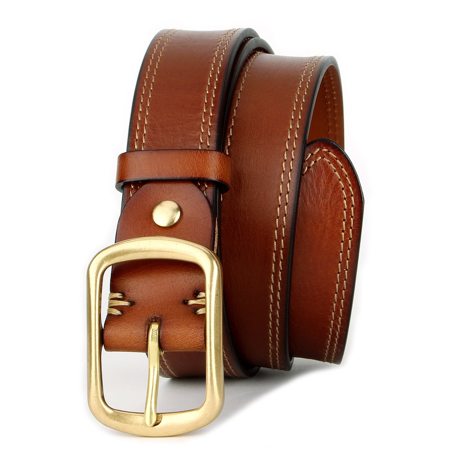 Ceinture vieillie en cuir de vache pleine fleur
