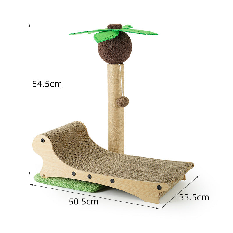 Chaise de plage Pet Cat Nest Planche à gratter multifonctionnelle Chanvre Mat Colonne Chamfer