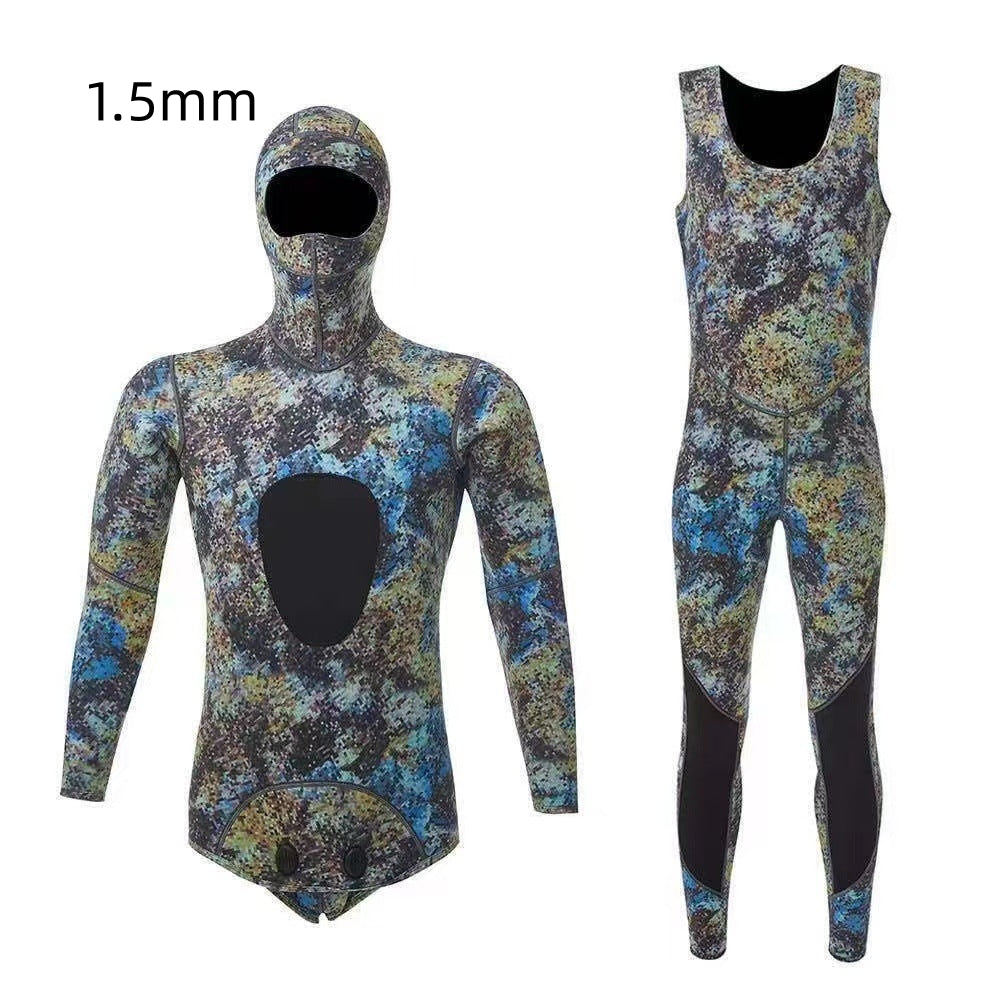 Costume de plongée Split hommes à capuche Cold-proof Costume de surf chaud Costume de plongée longue manches