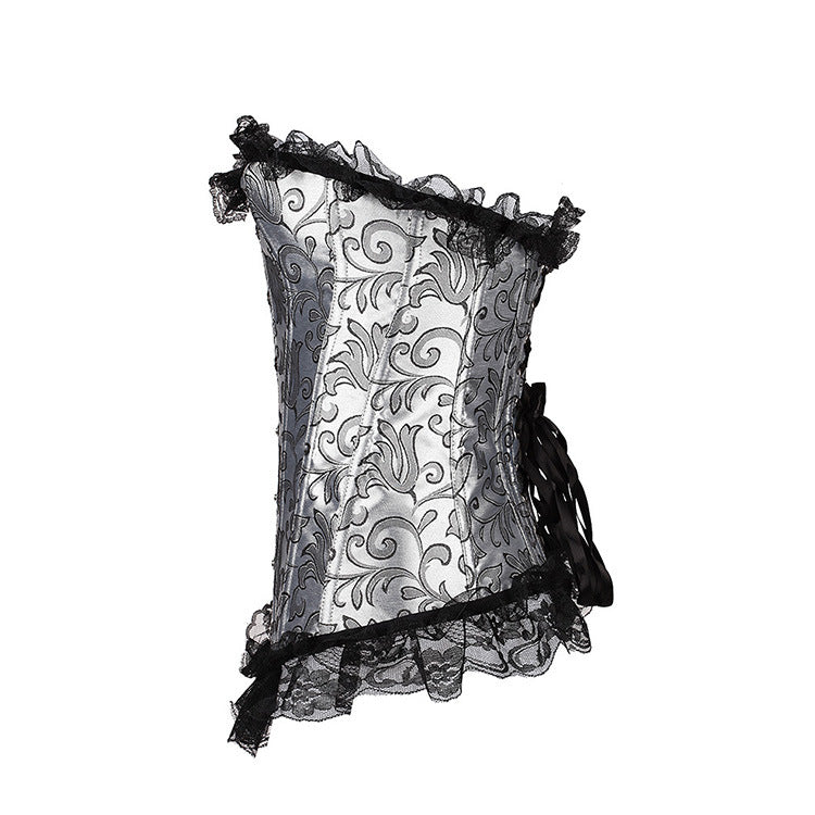 Bouquet brodé en argent de dentelle noire sexy