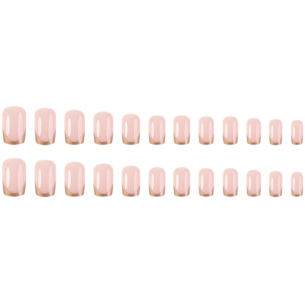 French Style Manicure Set with Long-Lasting Polished Nails, 24-piece