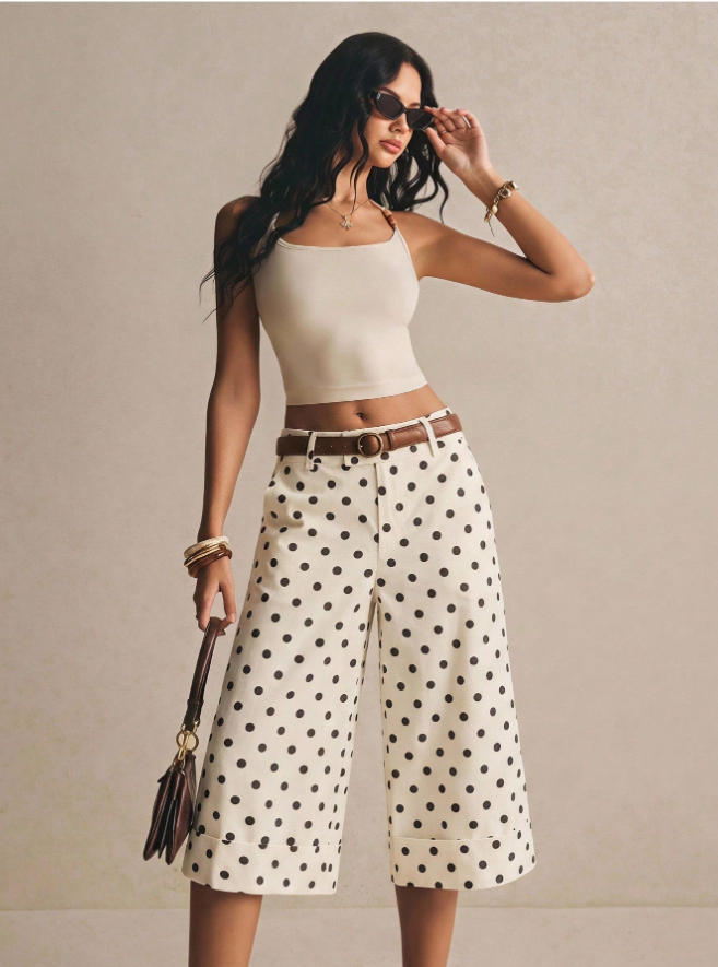 Pantalons Midi Vintage haut de gamme pour femmes