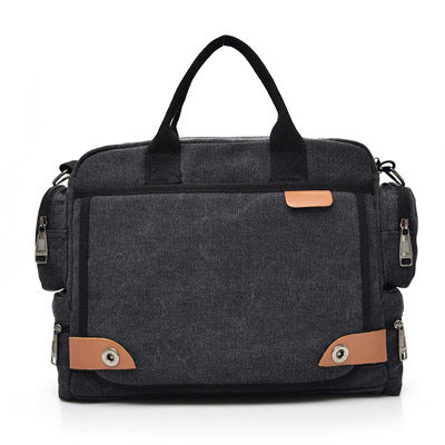 Sac d'épaule homme en toile de mode multi-compartiment