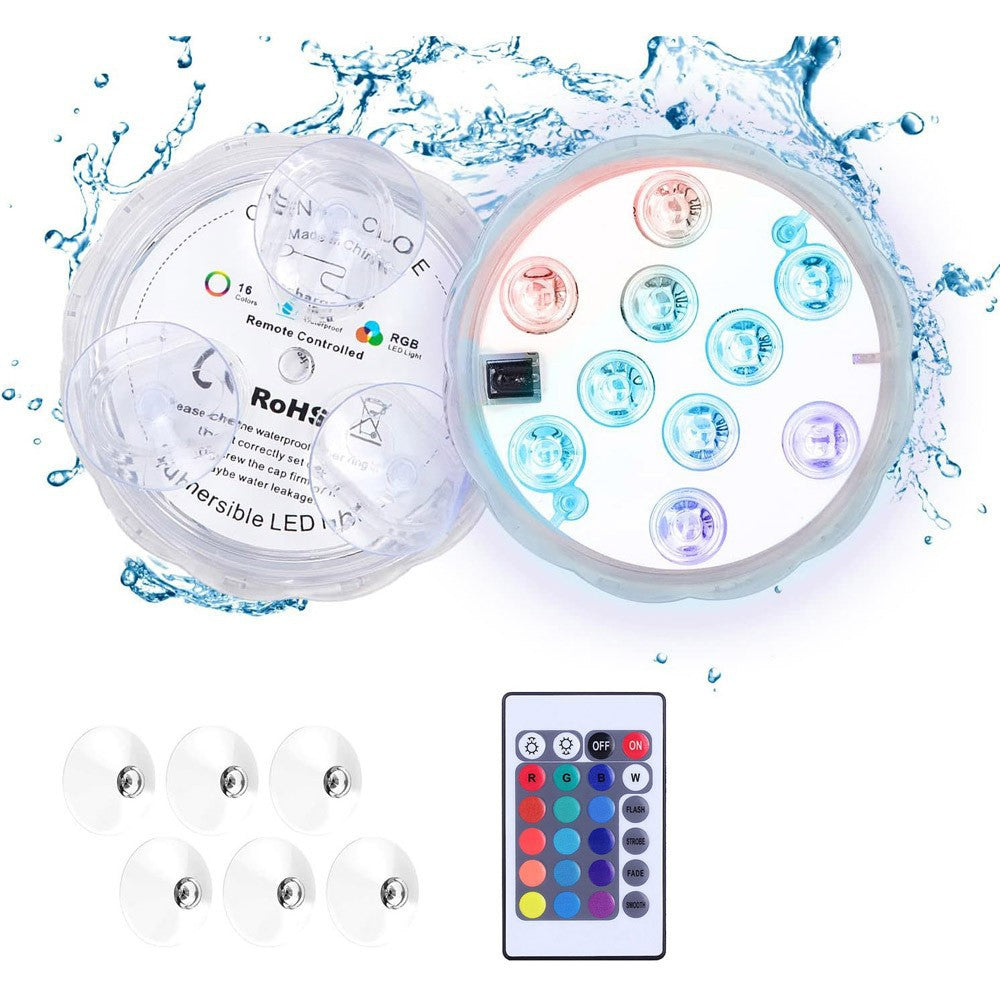 Lumière de plongée de 10 bulbes de couleur à commande clé